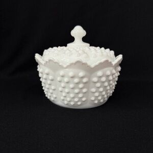 Fenton - Butter Tub with Lid - Milk Glass Hobnail - Vintage